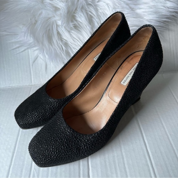 Dries Van Noten Black Square Toe Heel Pumps Size 39 - Picture 2 of 8
